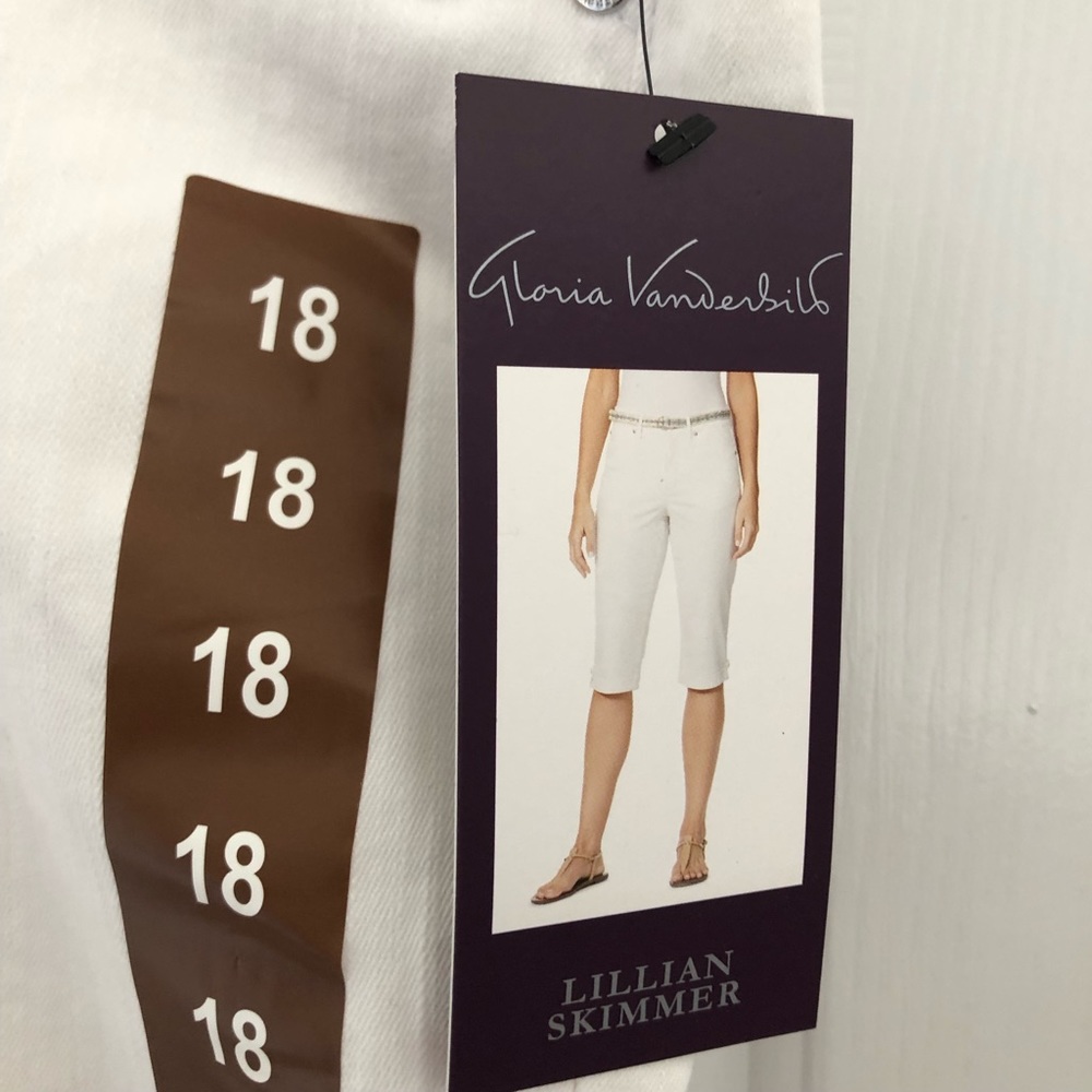 Gloria Vanderbilt White Denim Capri Skimmers NWT